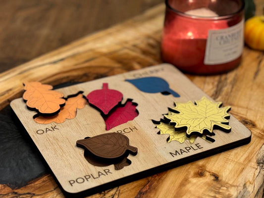 Montessori Wooden Leaf Recognition Puzzle