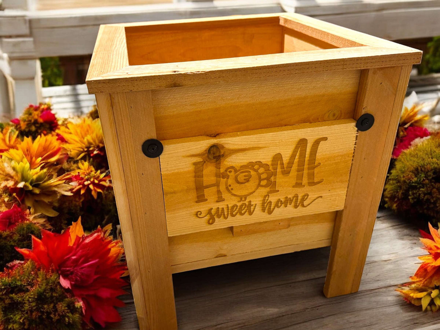 Cedar Planter Box interchangeable seasons